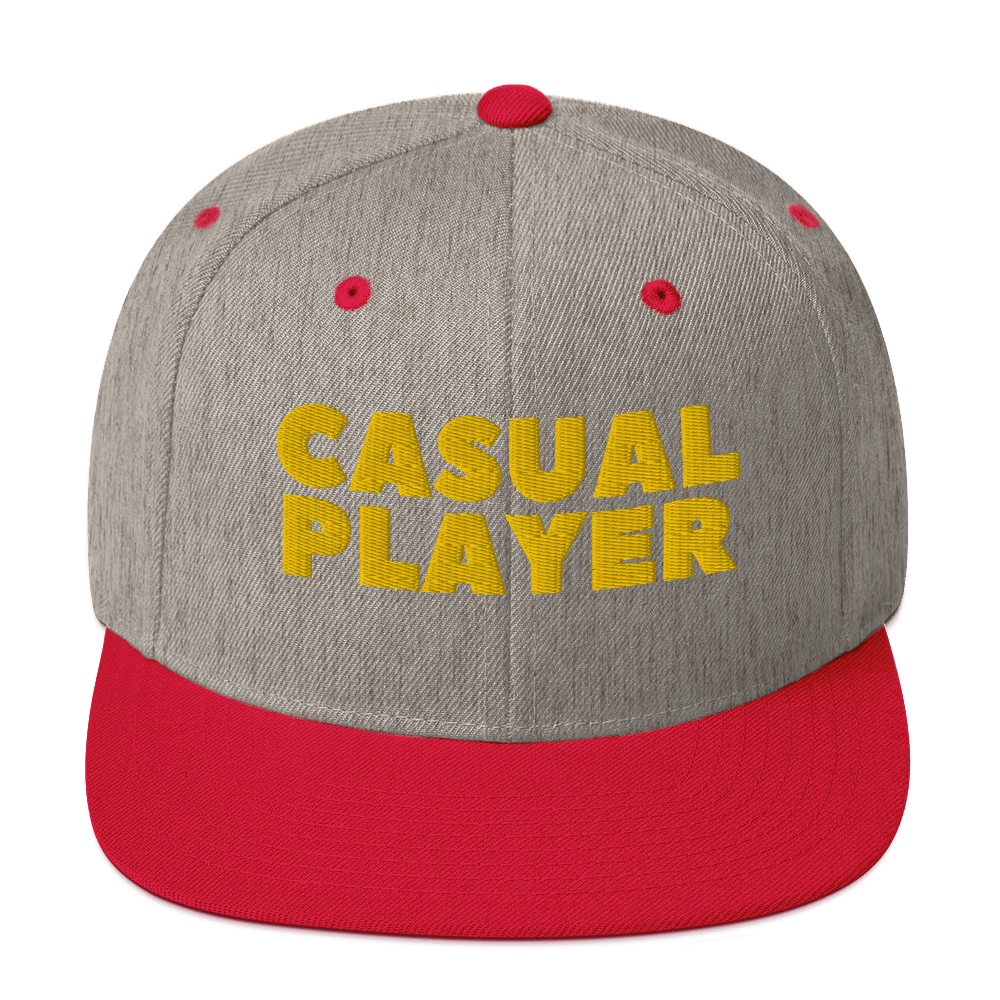 'CASUAL PLAYER' Backgammon Snapback Hat (yellow embroidery)