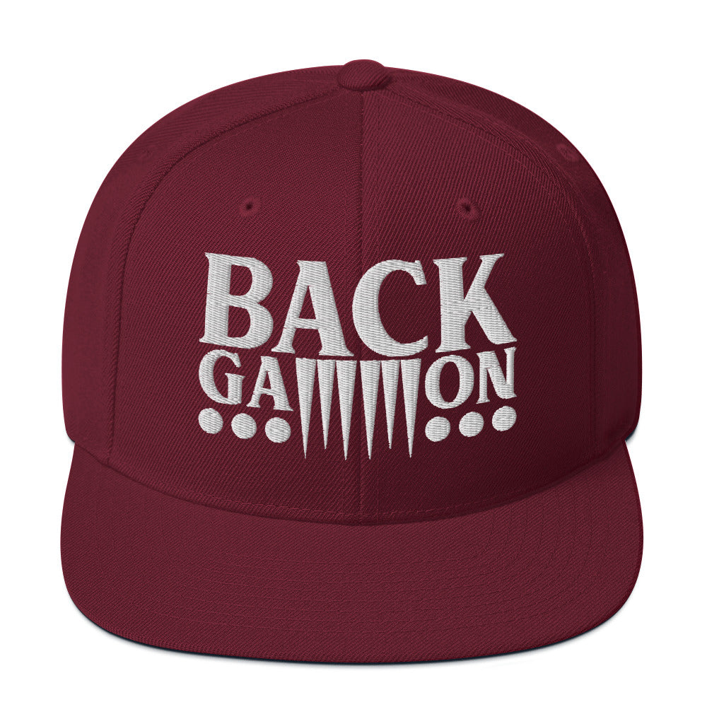 Backgammon Snapback Hat (white embroidery)