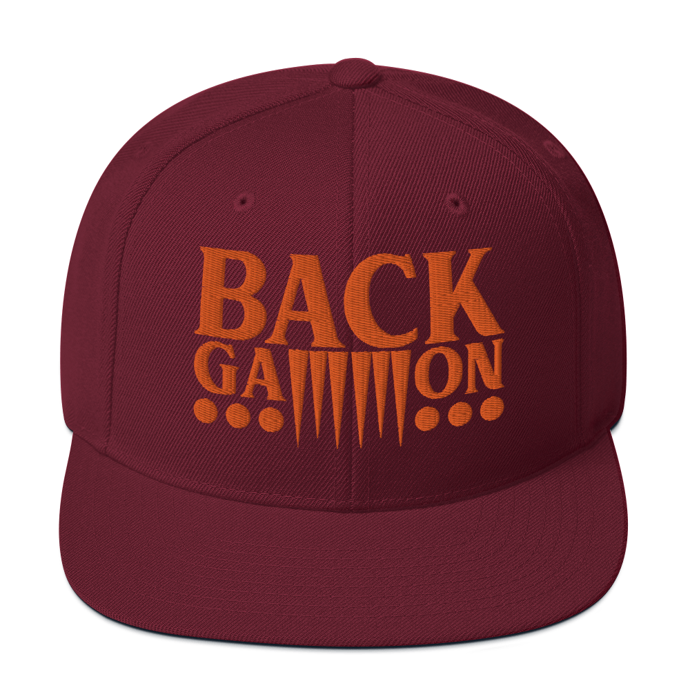 Backgammon Snapback Hat (orange embroidery)