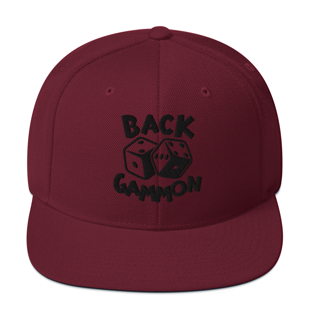 Backgammon Snapback Hat (black embroidery)