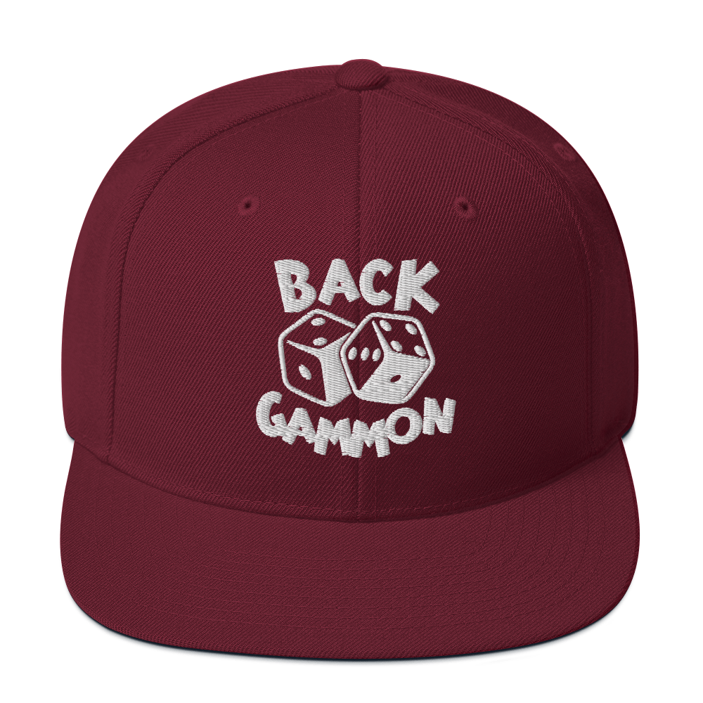 Backgammon Snapback Hat (white embroidery)