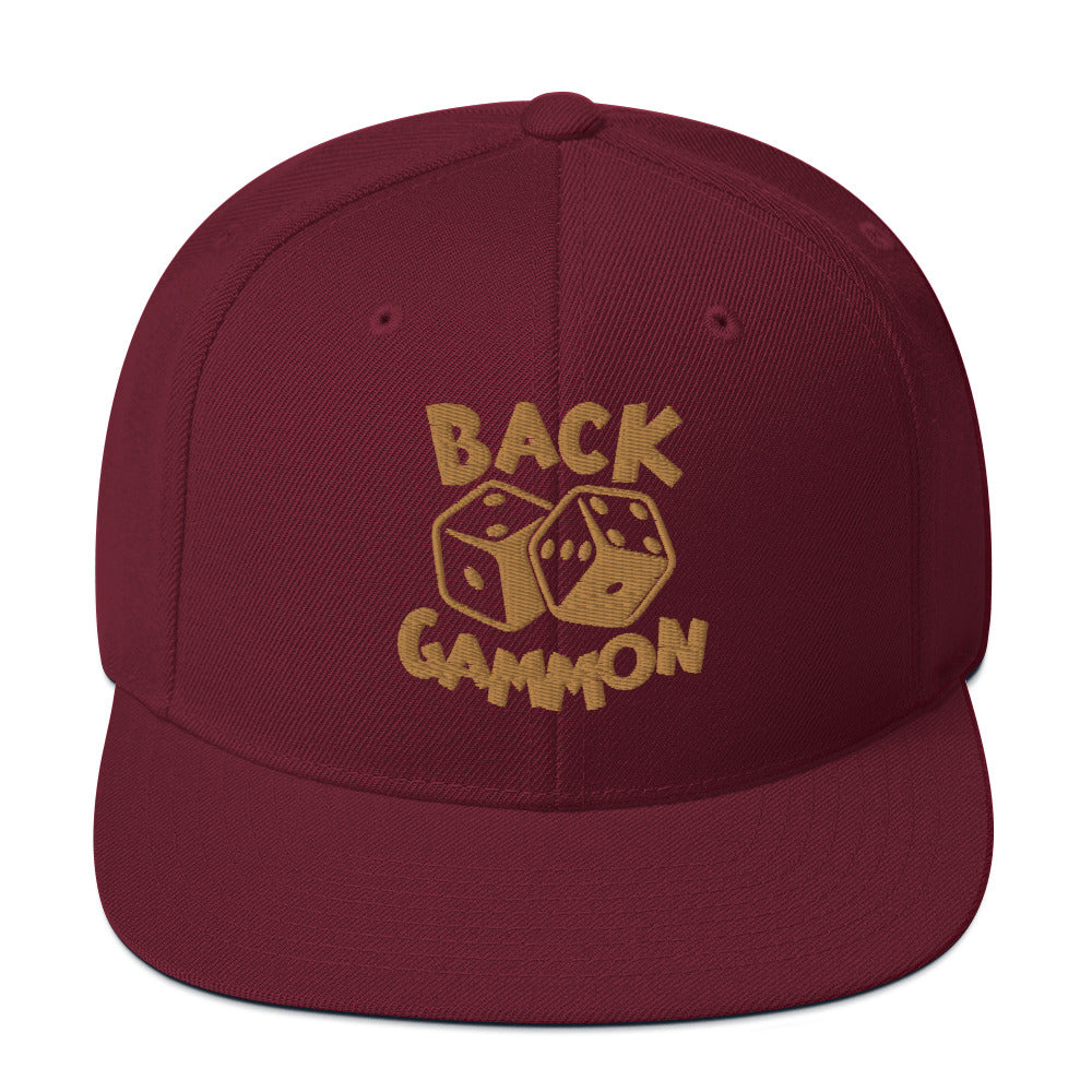 Backgammon Snapback Hat (gold embroidery)