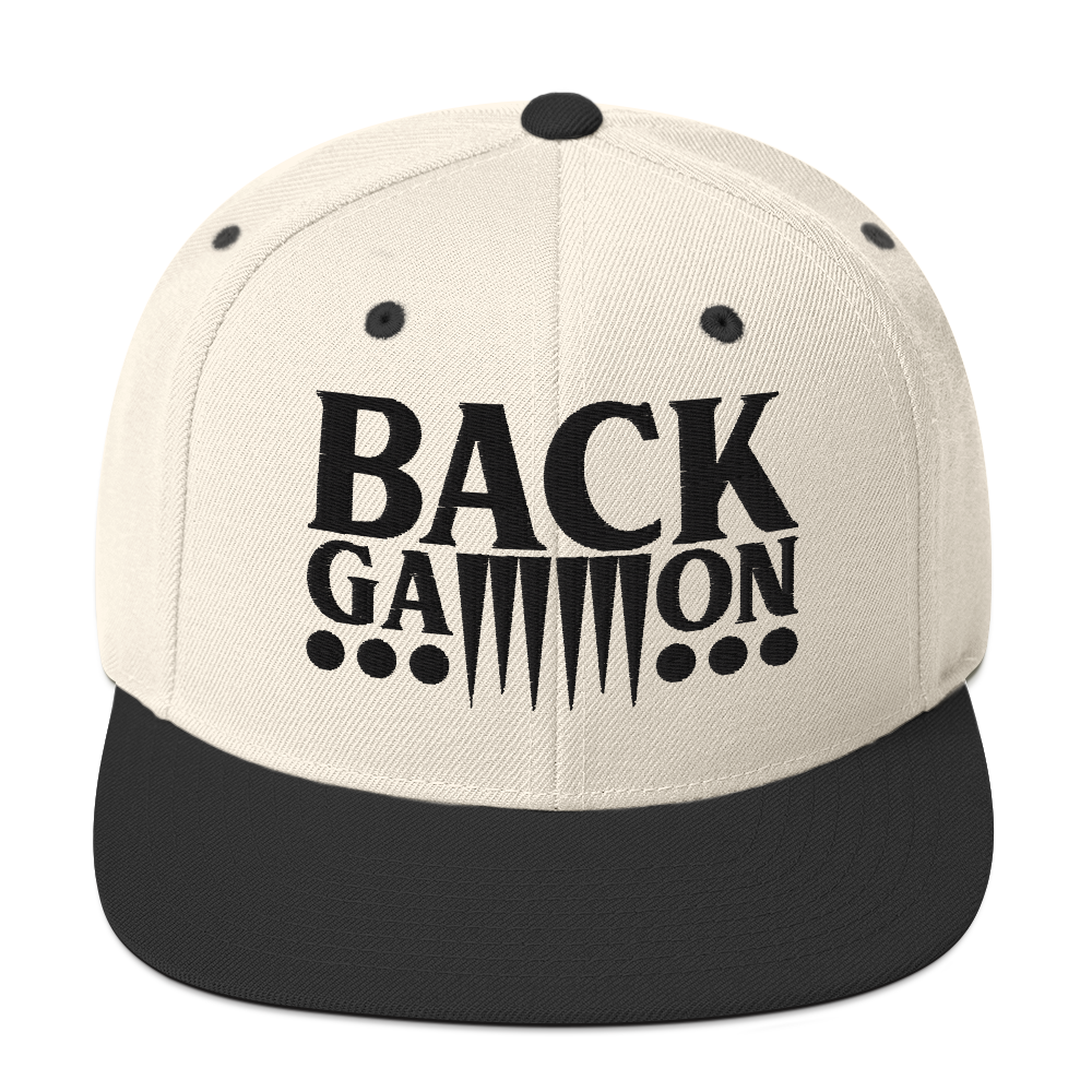 Backgammon Snapback Hat (black embroidery)