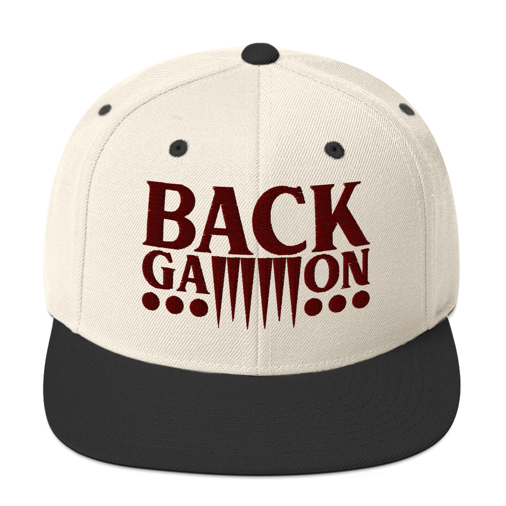 Backgammon Snapback Hat (maroon embroidery)