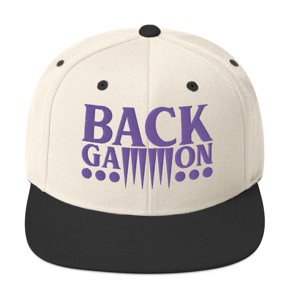 Backgammon Snapback Hat (purple embroidery)