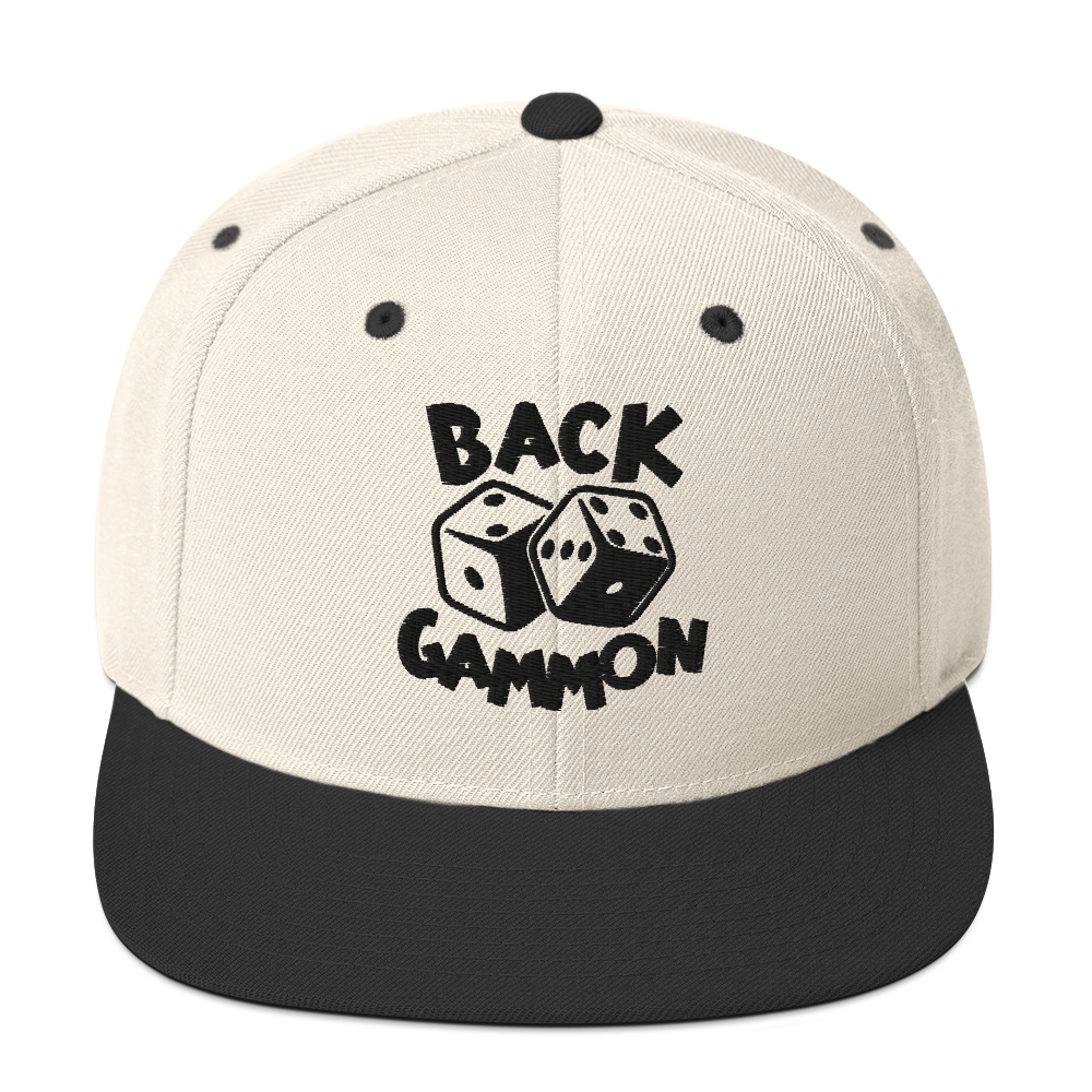 Backgammon Snapback Hat (black embroidery)