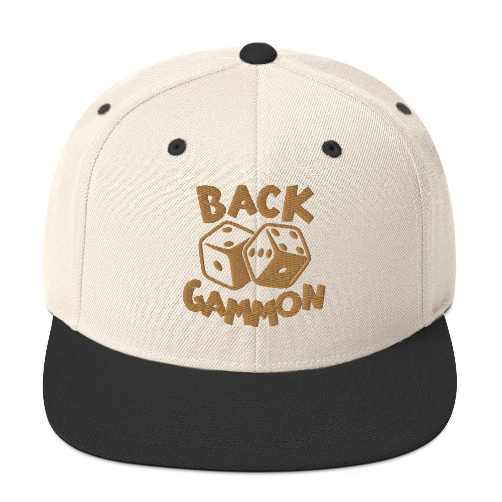 Backgammon Snapback Hat (gold embroidery)