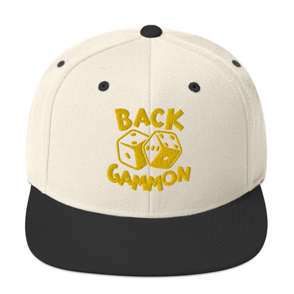 Backgammon Snapback Hat (yellow embroidery)