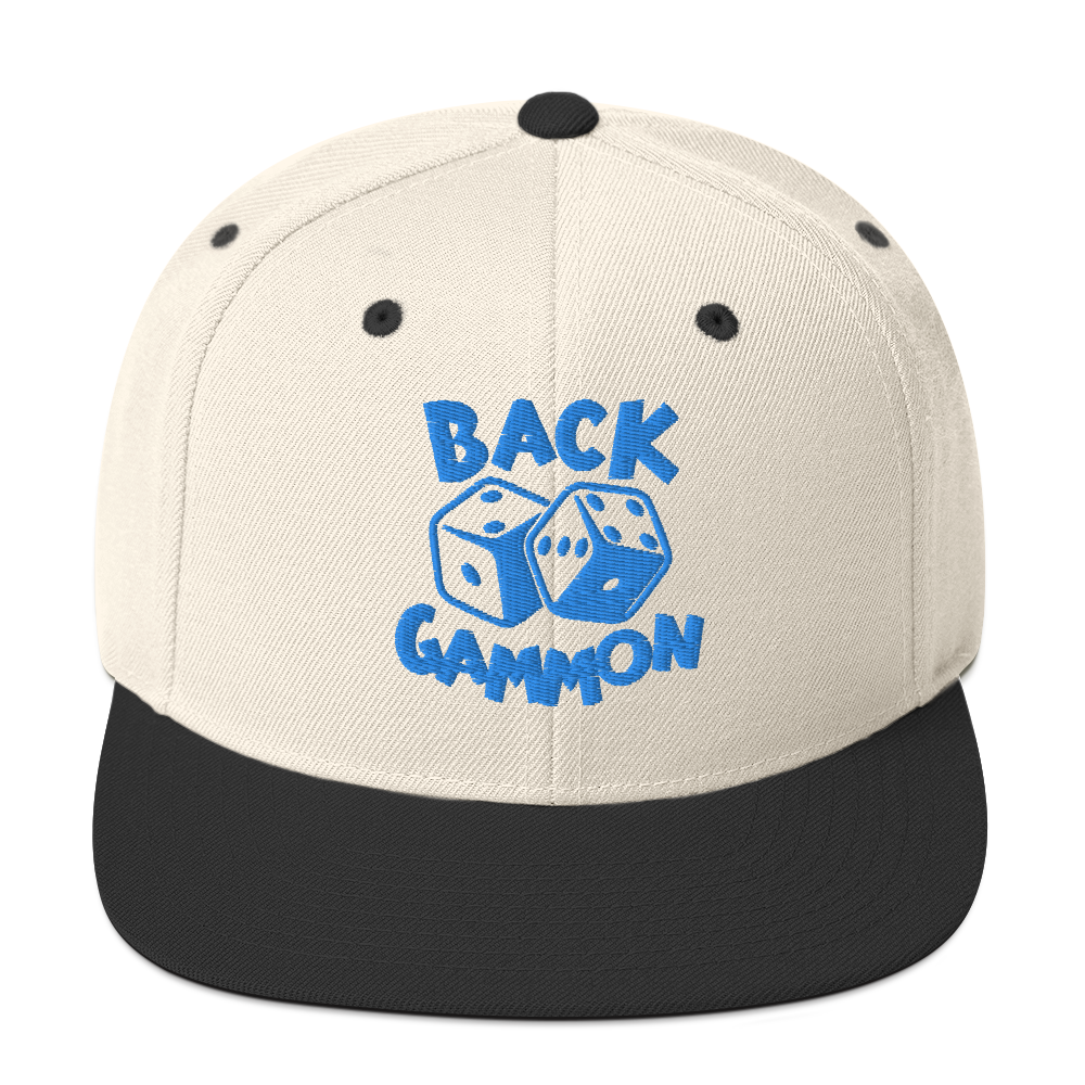 Backgammon Snapback Hat (aqua embroidery)