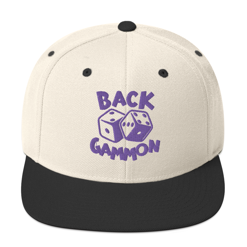 Backgammon Snapback Hat (purple embroidery)