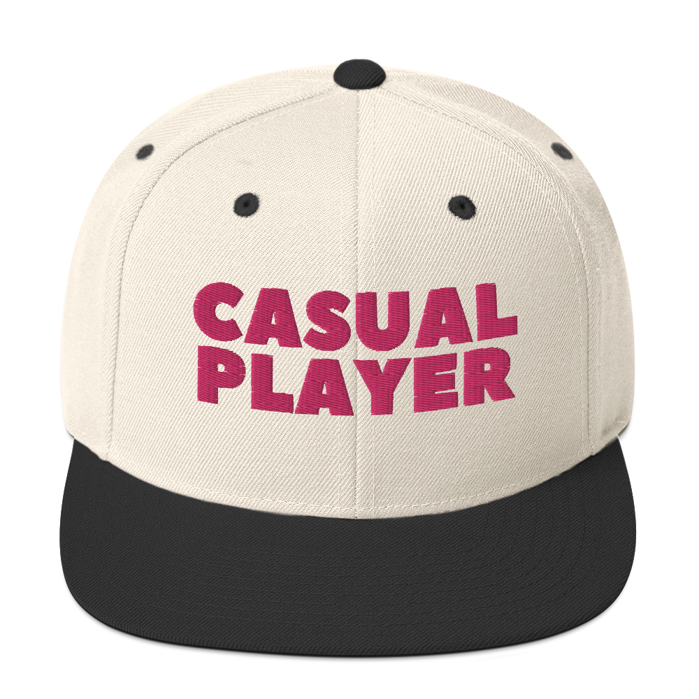 'CASUAL PLAY' Backgammon Snapback Hat (pink embroidery)