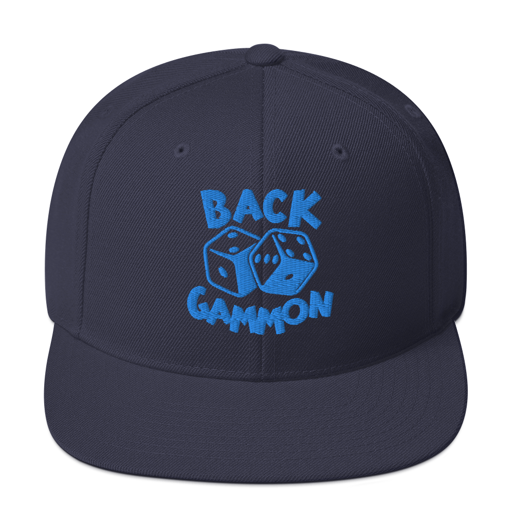 Backgammon Snapback Hat (aqua embroidery)