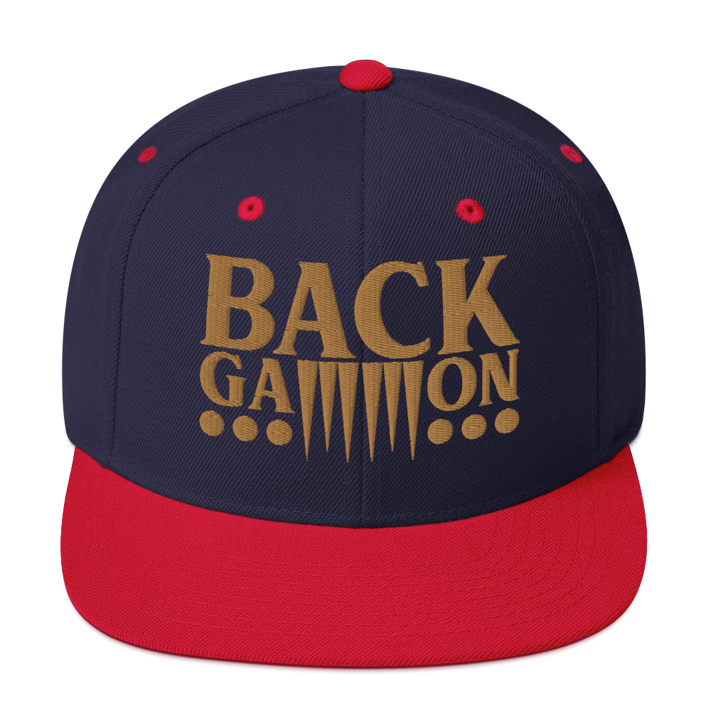 Backgammon Snapback Hat (gold embroidery)