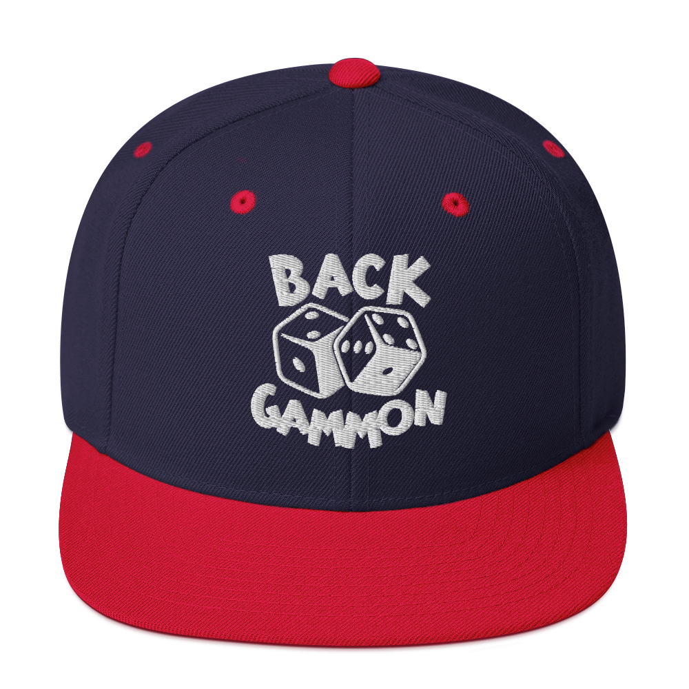 Backgammon Snapback Hat (white embroidery)