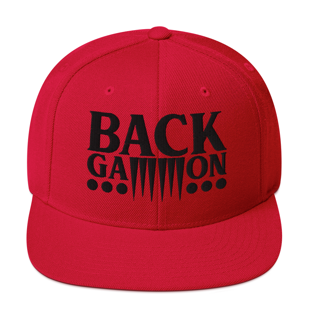 Backgammon Snapback Hat (black embroidery)