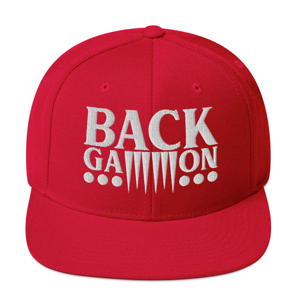 Backgammon Snapback Hat (white embroidery)