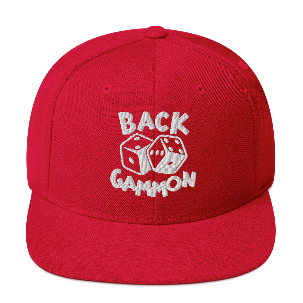 Backgammon Snapback Hat (white embroidery)