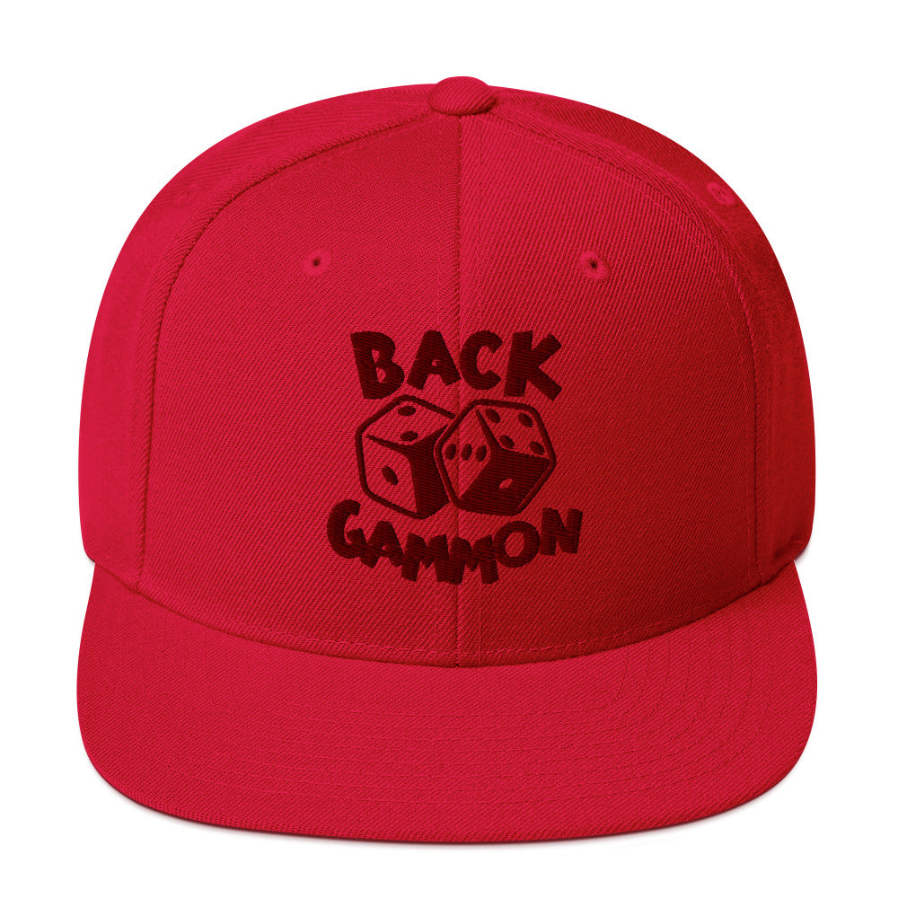 Backgammon Snapback Hat (maroon embroidery)