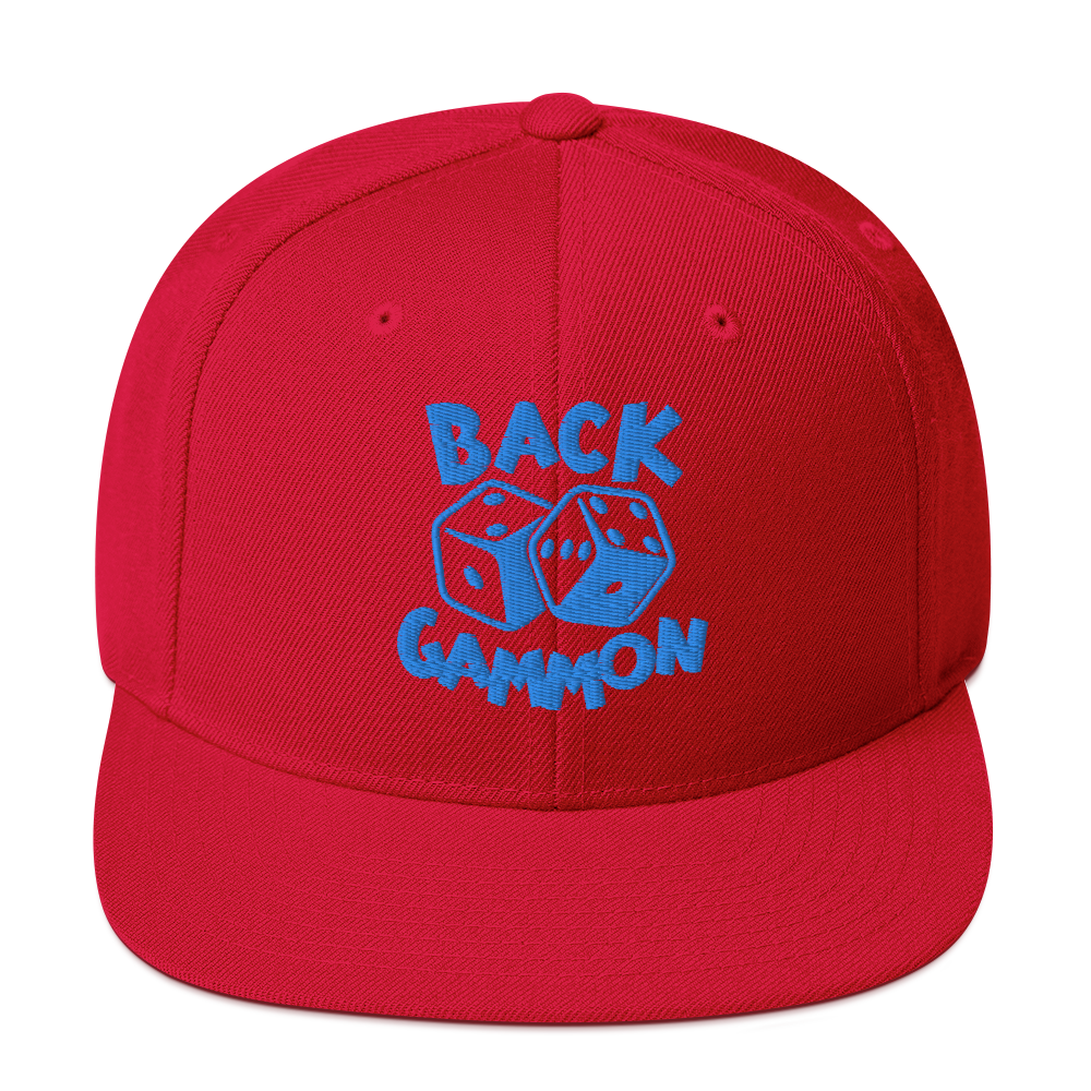 Backgammon Snapback Hat (aqua embroidery)