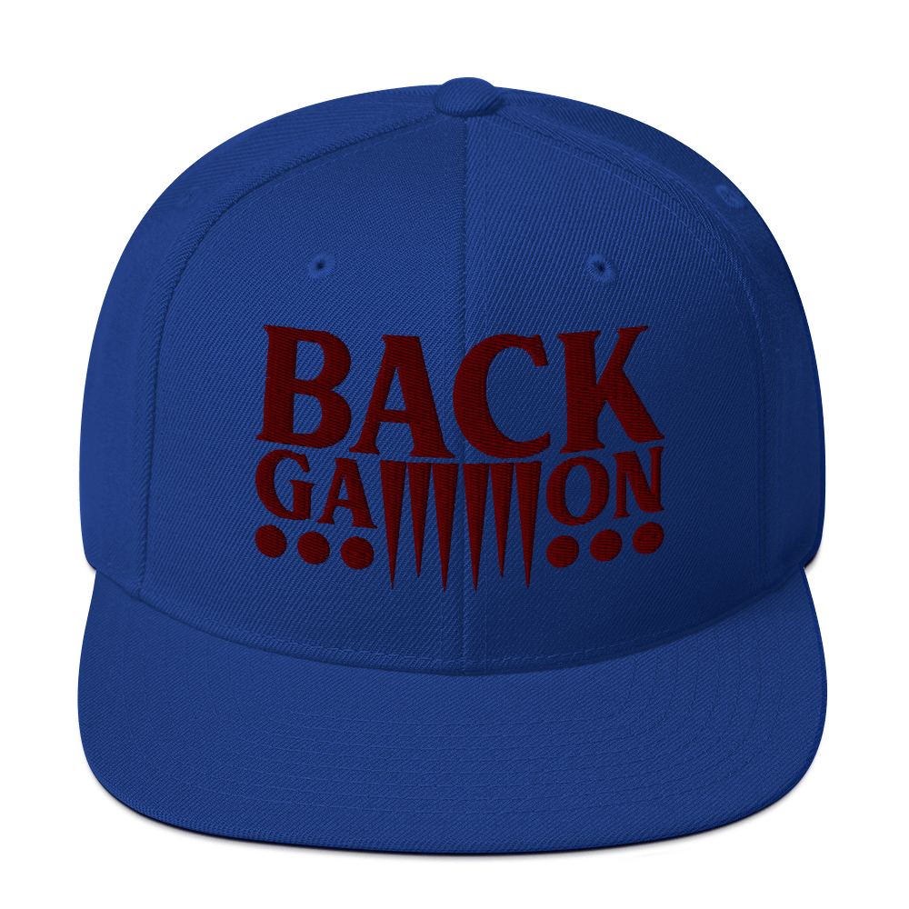 Backgammon Snapback Hat (maroon embroidery)