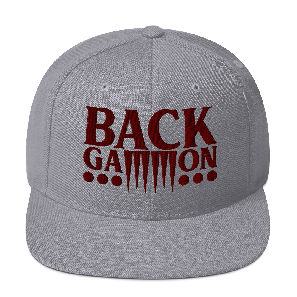 Backgammon Snapback Hat (maroon embroidery)