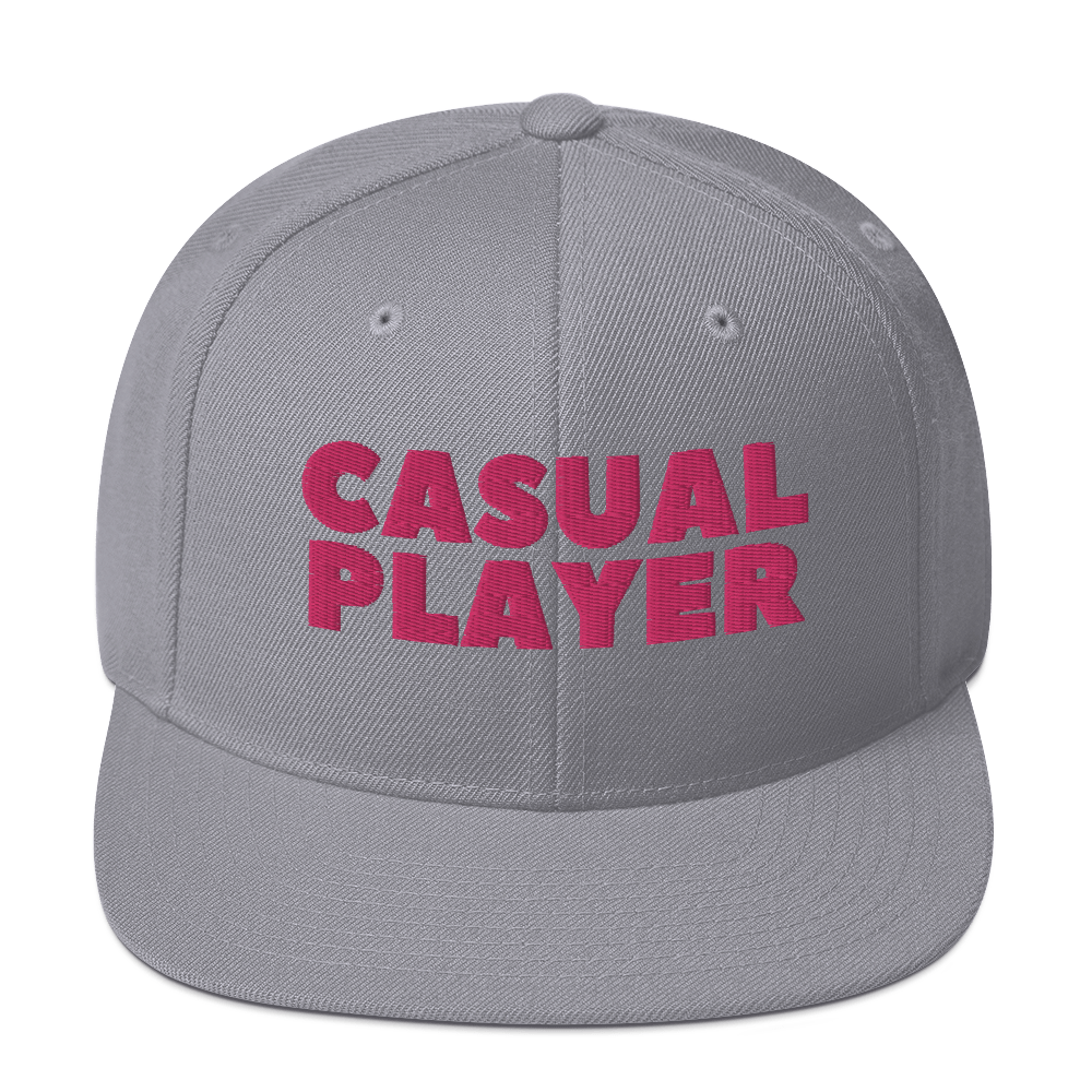 'CASUAL PLAY' Backgammon Snapback Hat (pink embroidery)