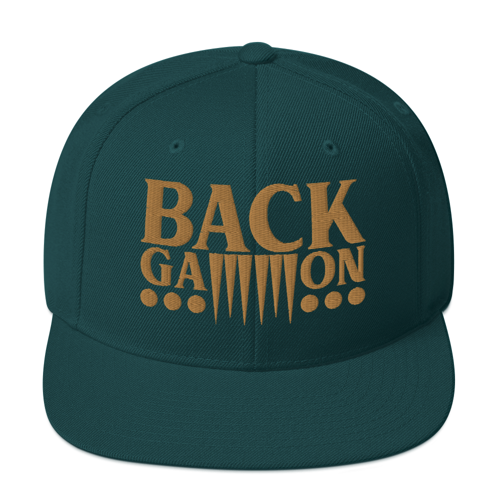 Backgammon Snapback Hat (gold embroidery)