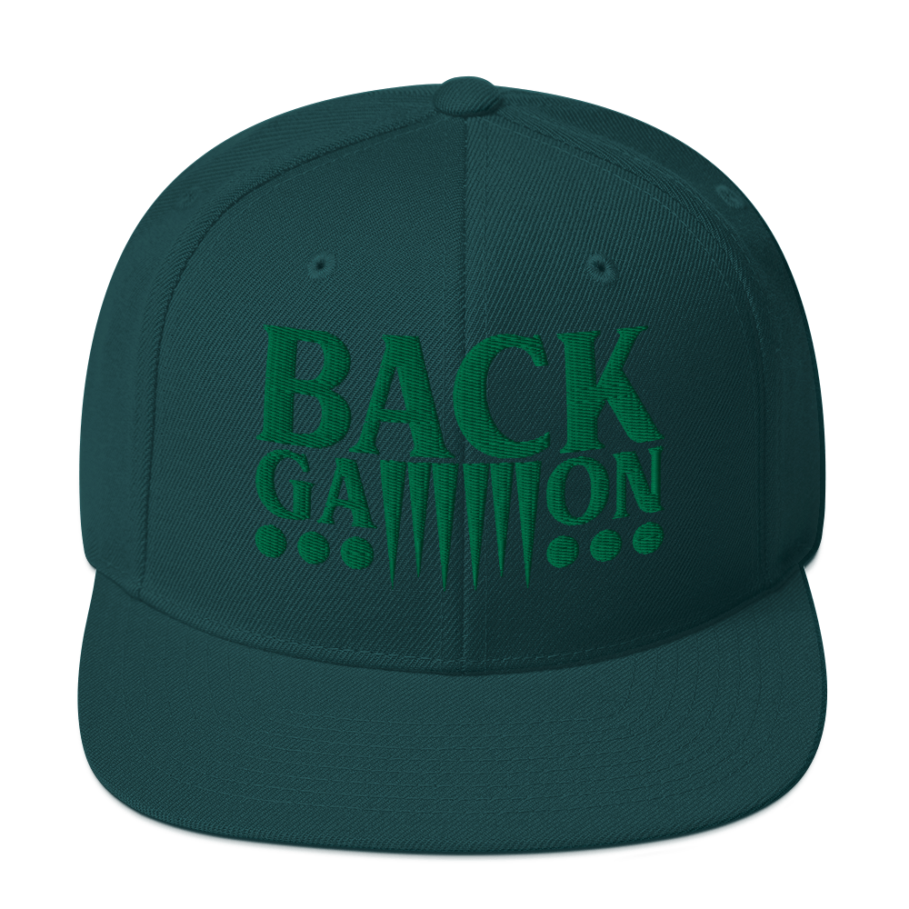 Backgammon Snapback Hat (green embroidery)