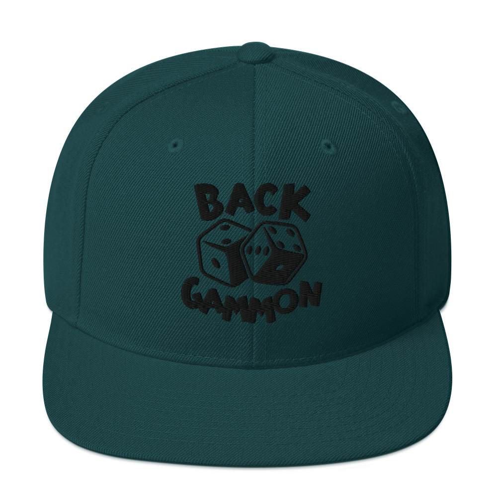 Backgammon Snapback Hat (black embroidery)