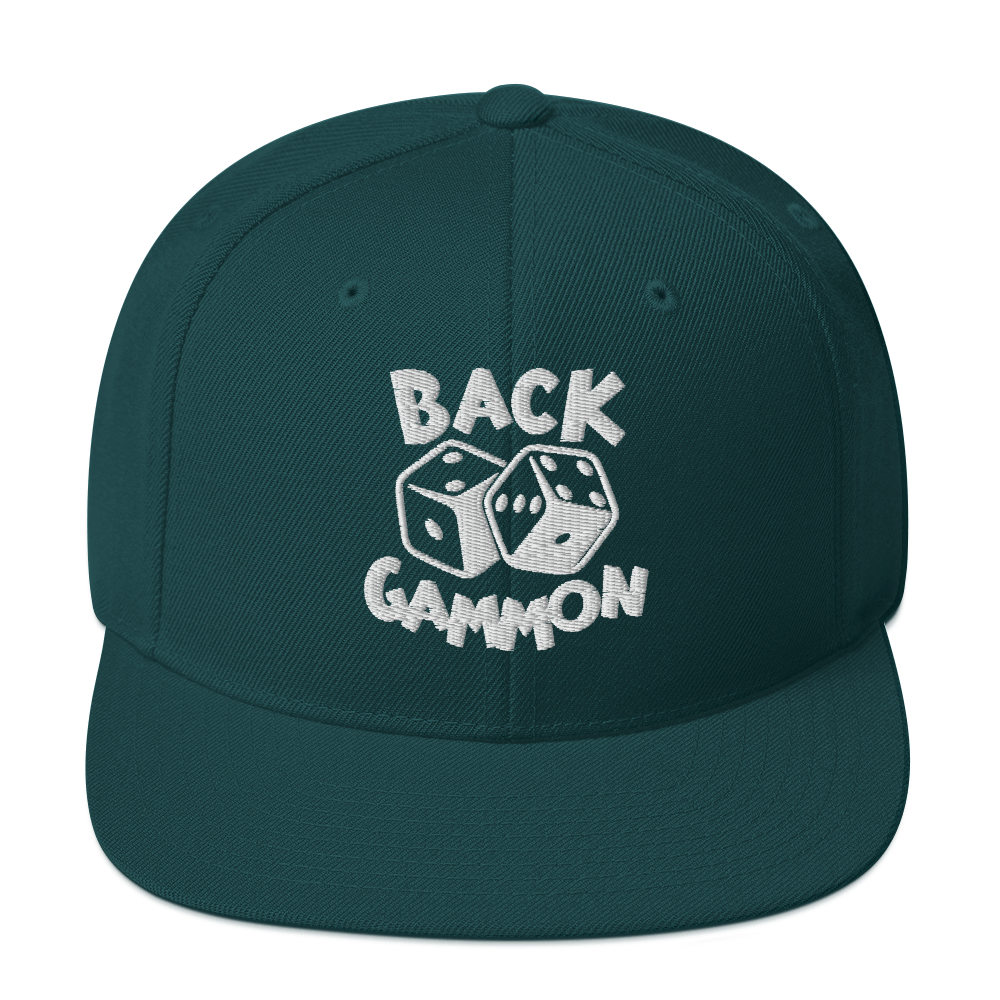 Backgammon Snapback Hat (white embroidery)