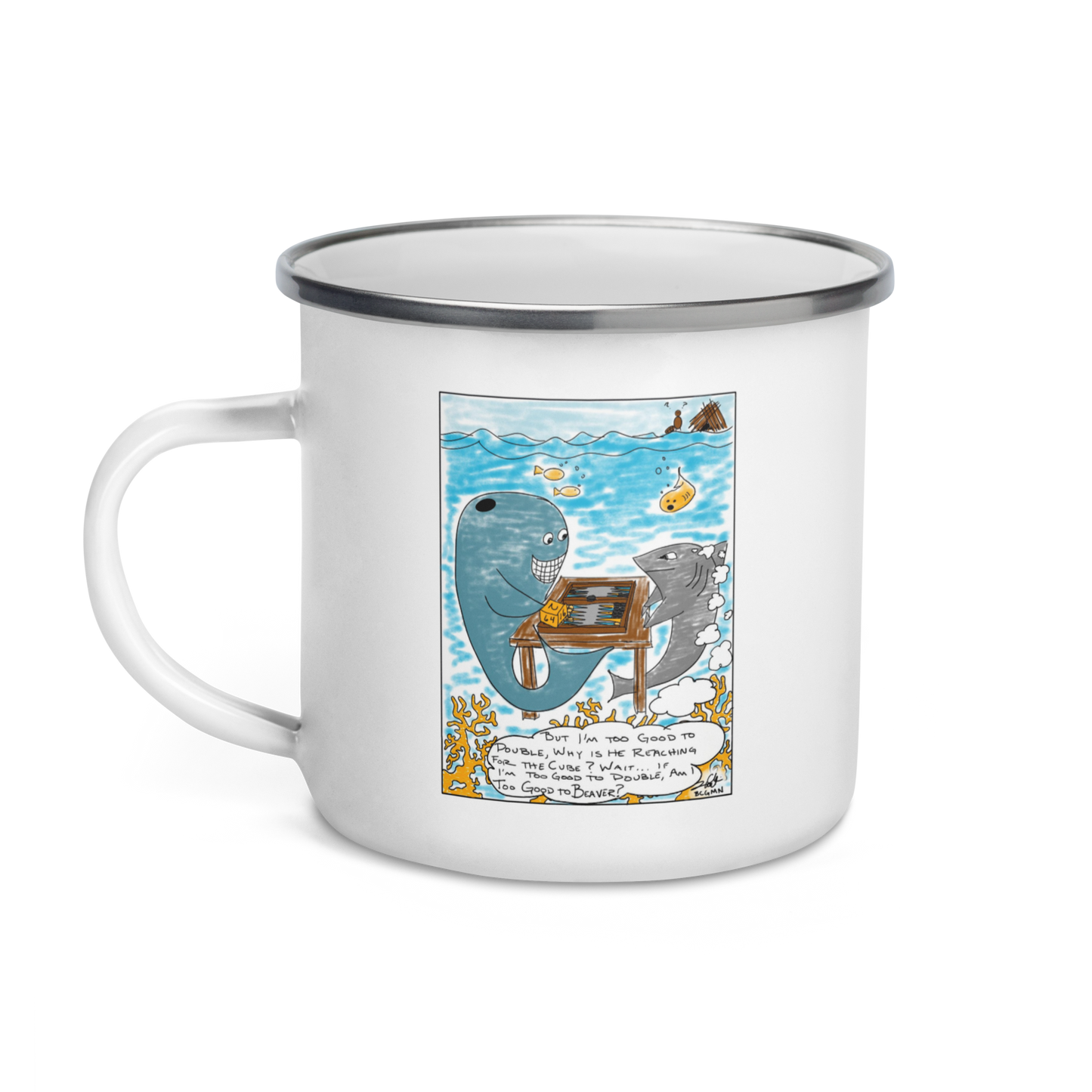 'TOO GOOD TO BEAVER' JChrizArt Enamel Mug