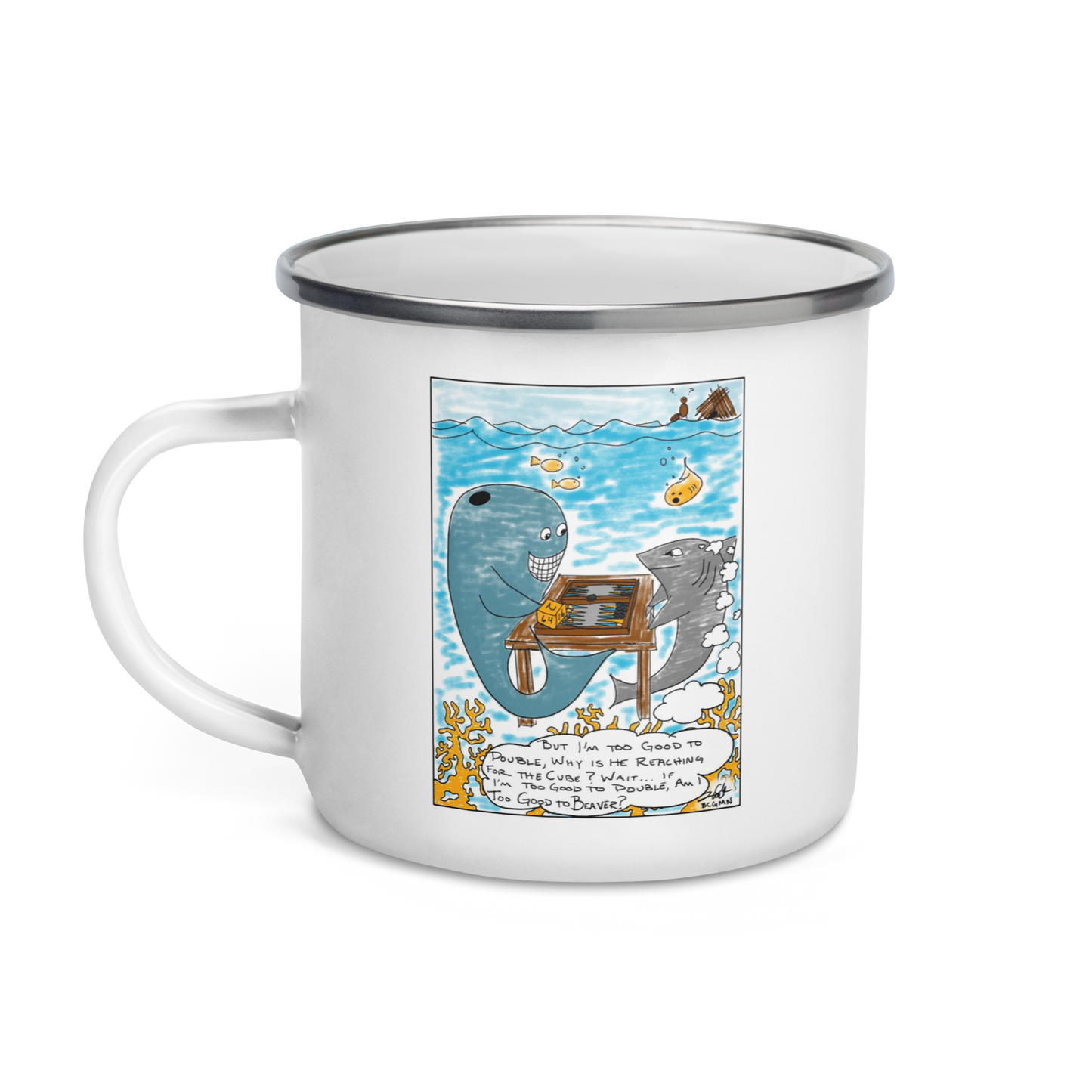 'TOO GOOD TO BEAVER' JChrizArt Enamel Mug