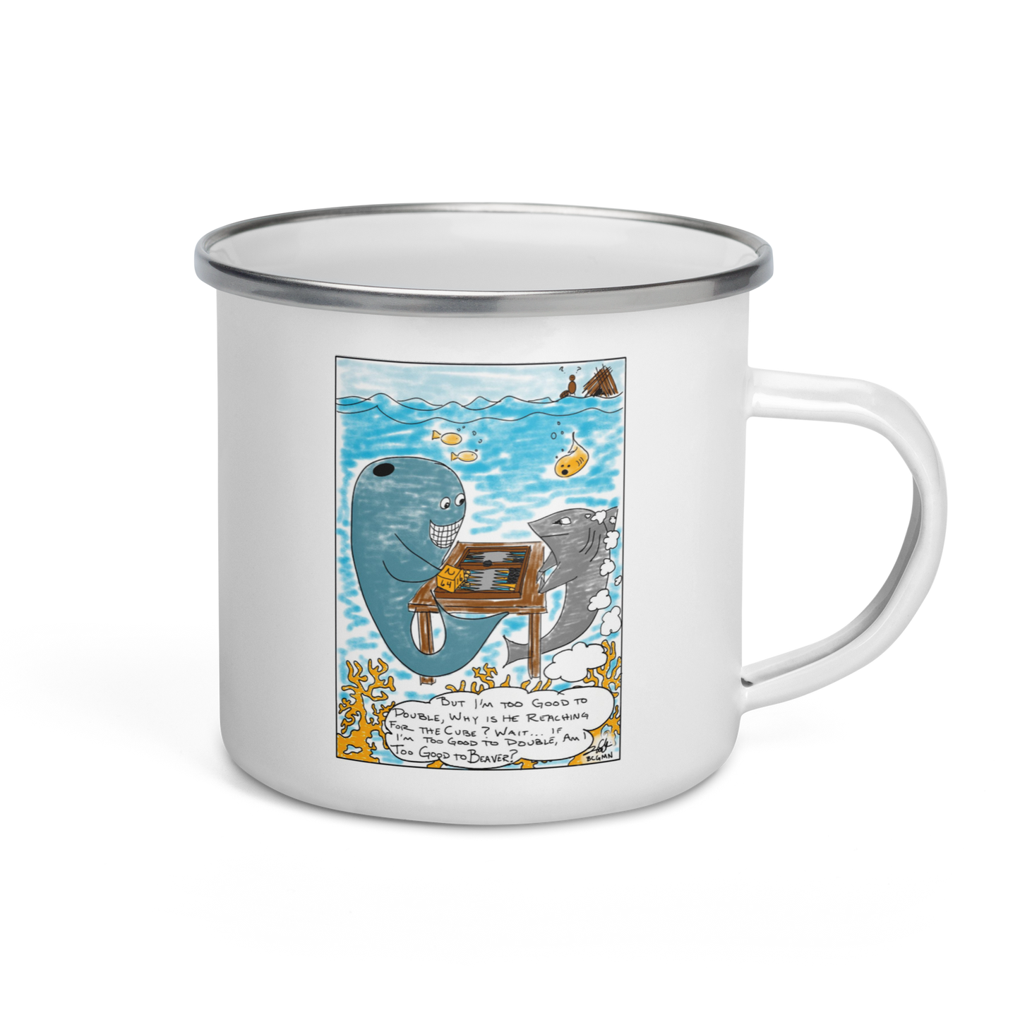 'TOO GOOD TO BEAVER' JChrizArt Enamel Mug