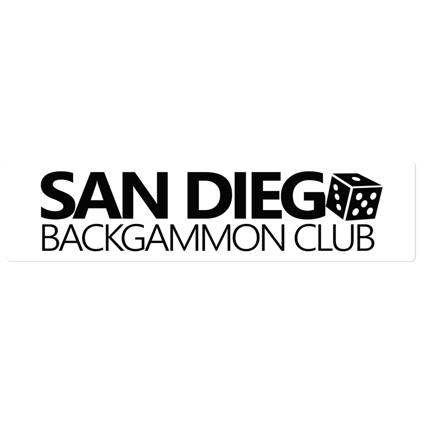 SAN DIEGO BACKGAMMON CLUB Bumper Sticker (Black/White)
