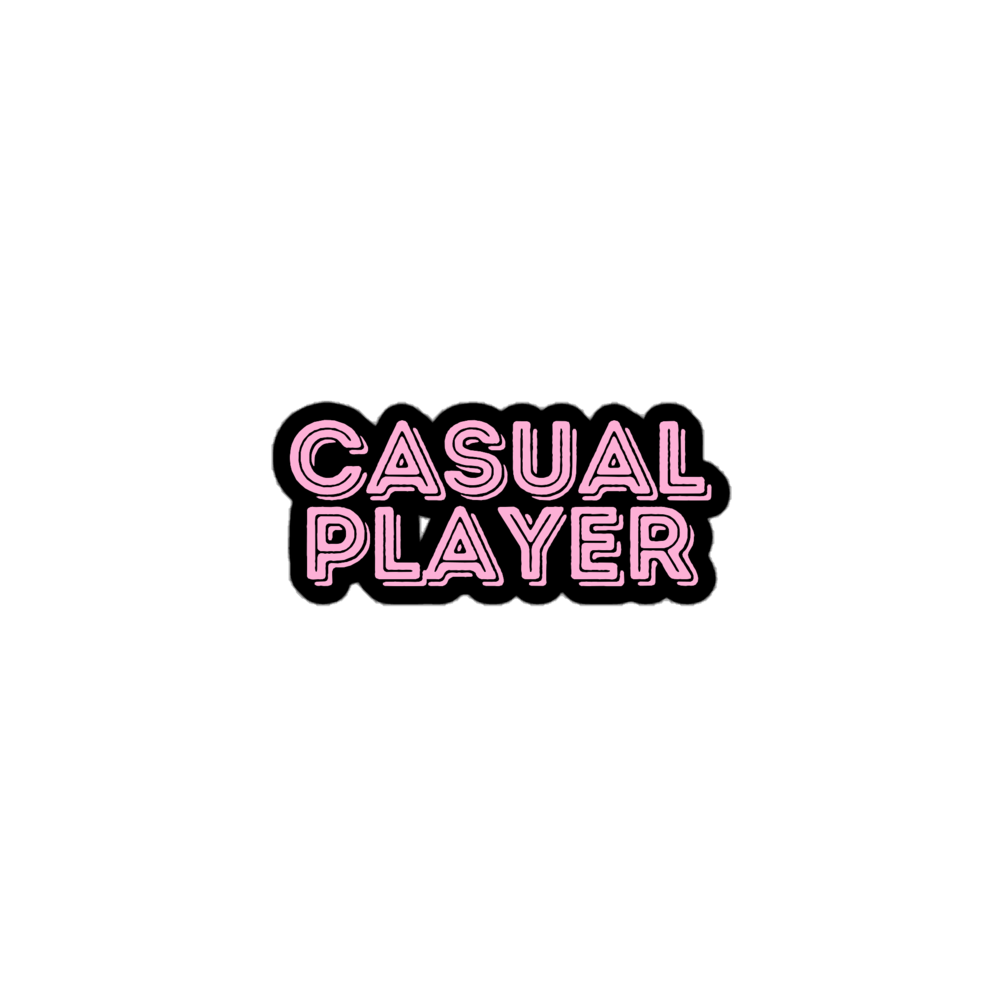 'CASUAL PLAYER' Sticker (pink)