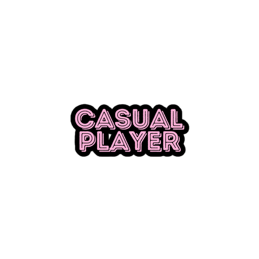 'CASUAL PLAYER' Sticker (pink)