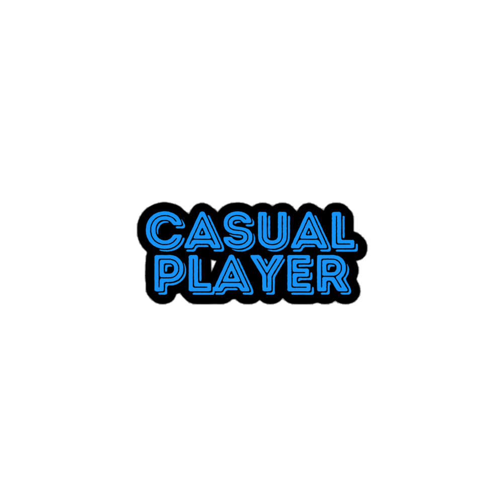 'CASUAL PLAYER' Sticker (blue)