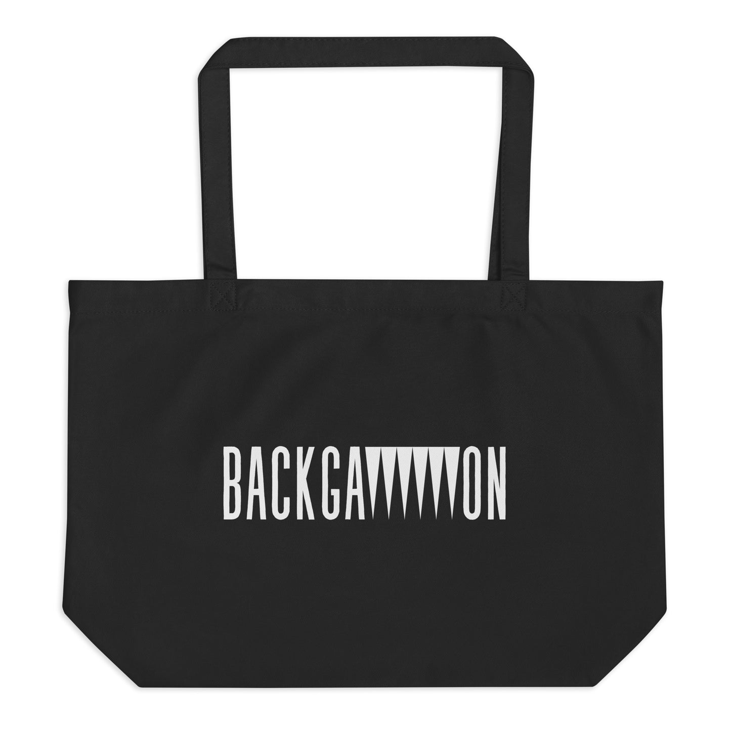 Backgammon Large Organic Tote Bag (White)