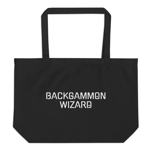 BACKGAMMON WIZARD Large Organic Tote Bag