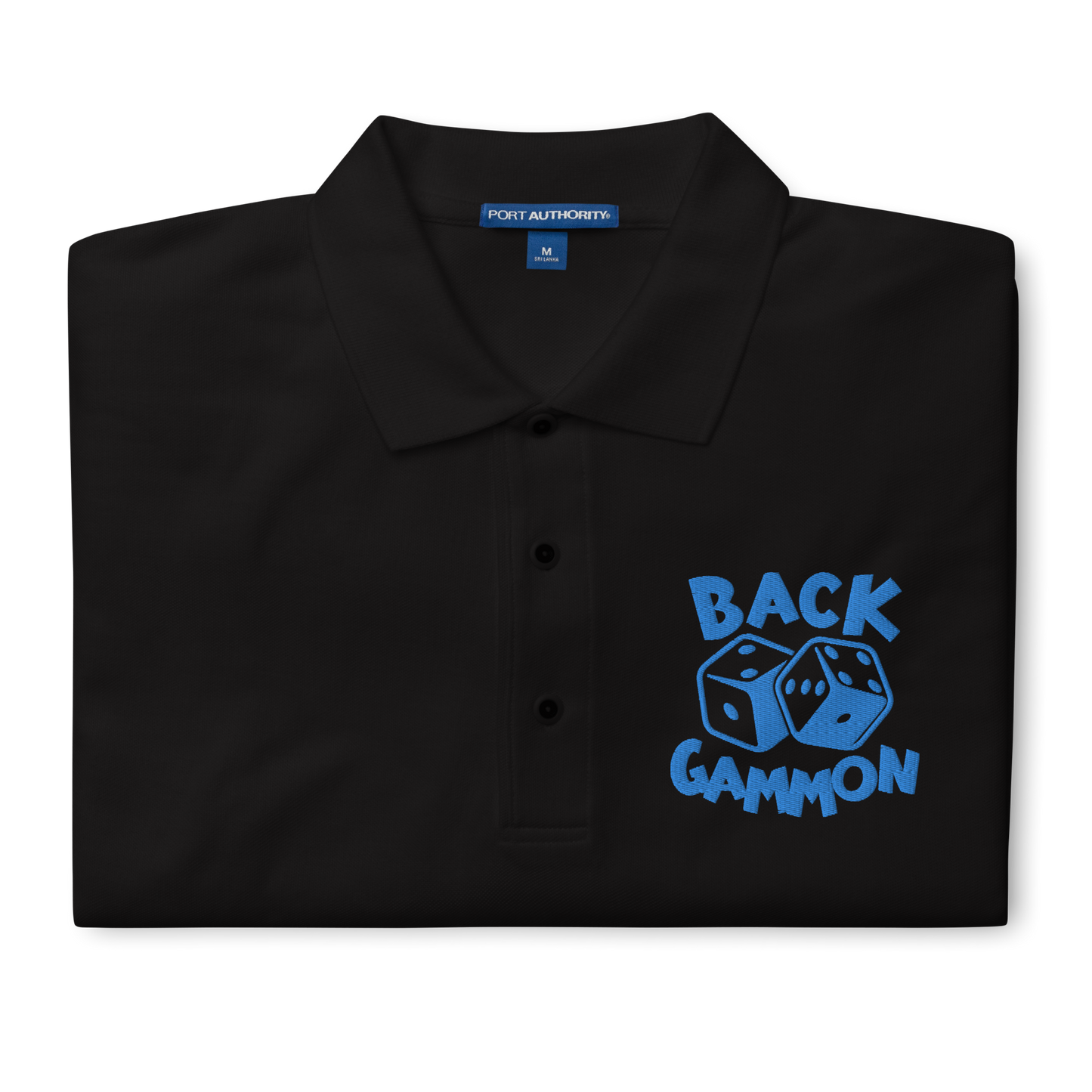 Backgammon Premium Polo (aqua embroidery)