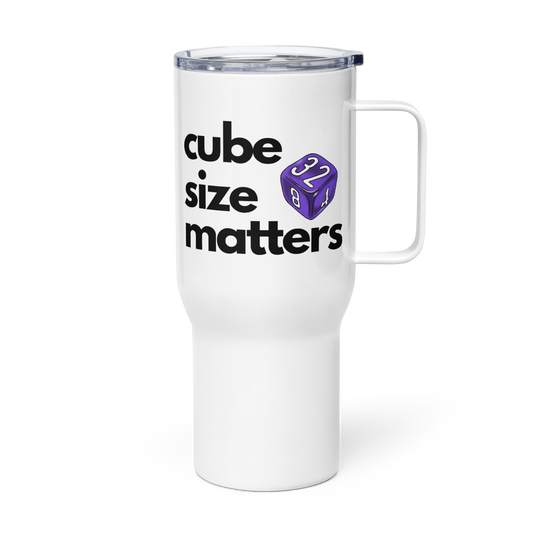 'CUBE SIZE MATTERS' Travel Mug