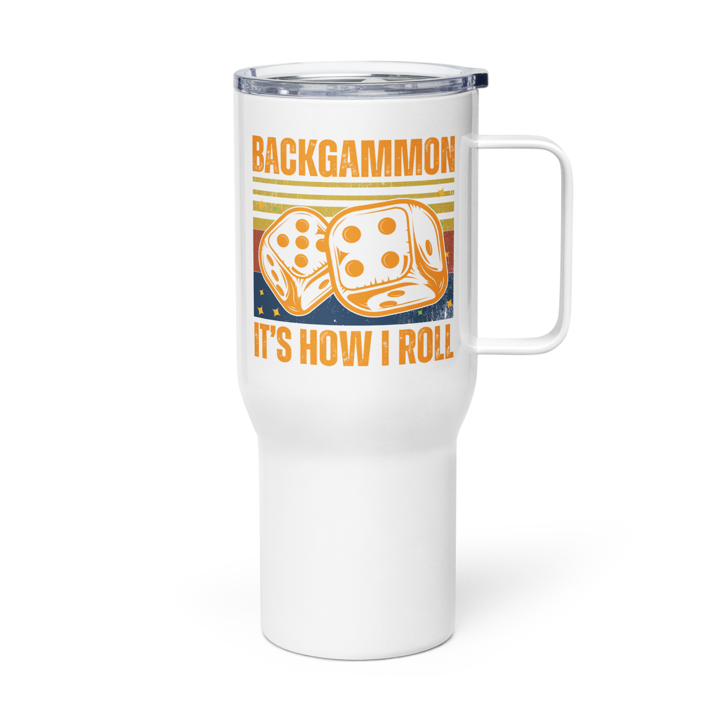 'BACKGAMMON IT'S HOW I ROLL' Travel Mug