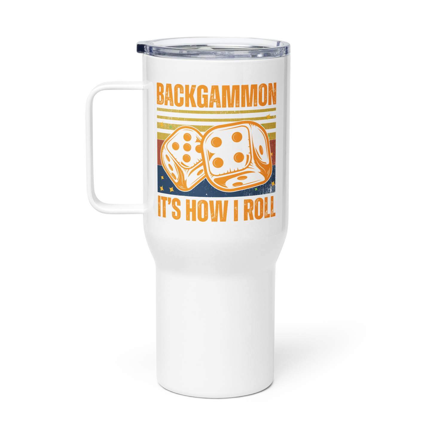 'BACKGAMMON IT'S HOW I ROLL' Travel Mug