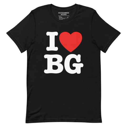 "I HEART BG" Backgammon Shirt