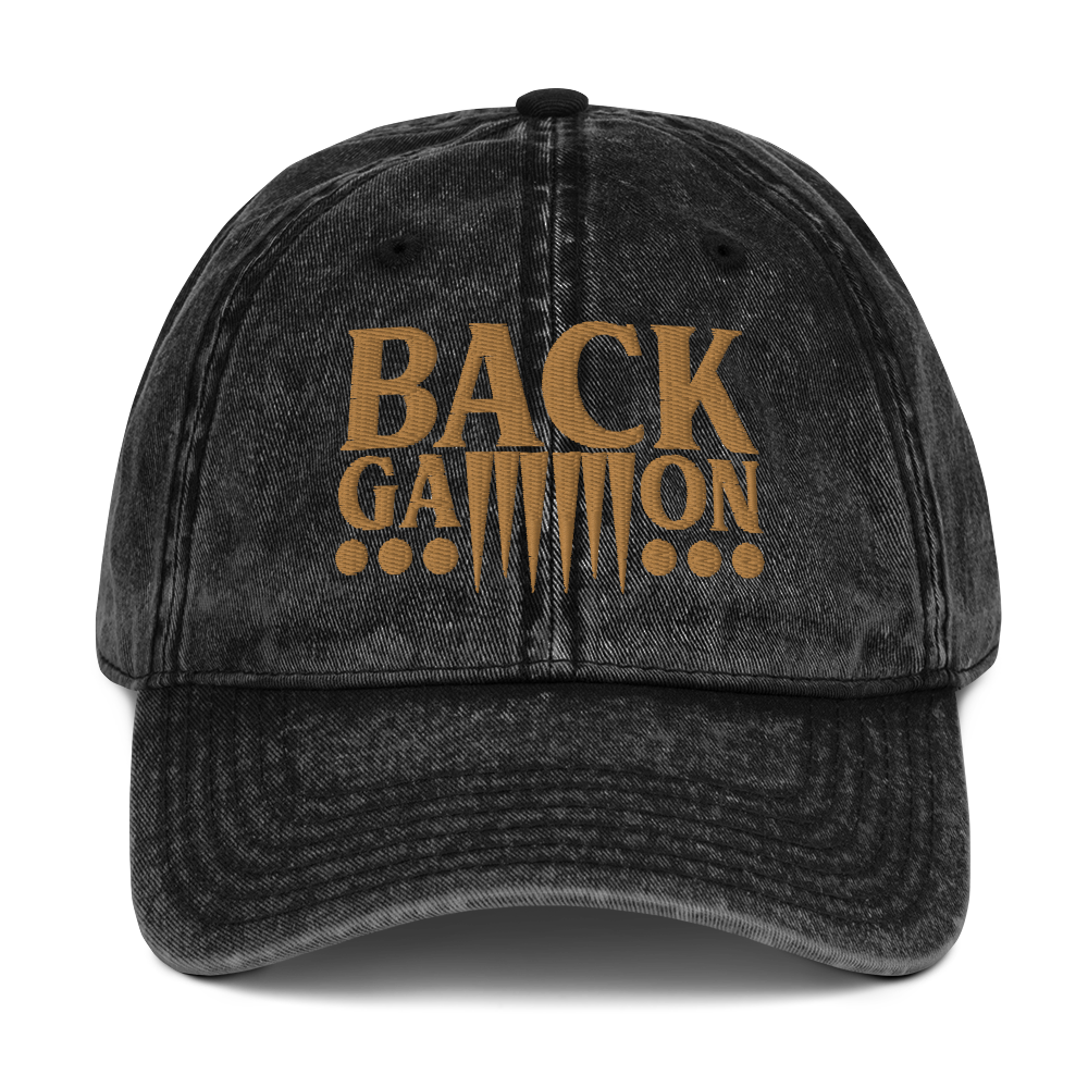 Backgammon Vintage Cotton Twill Hat (gold embroidery)