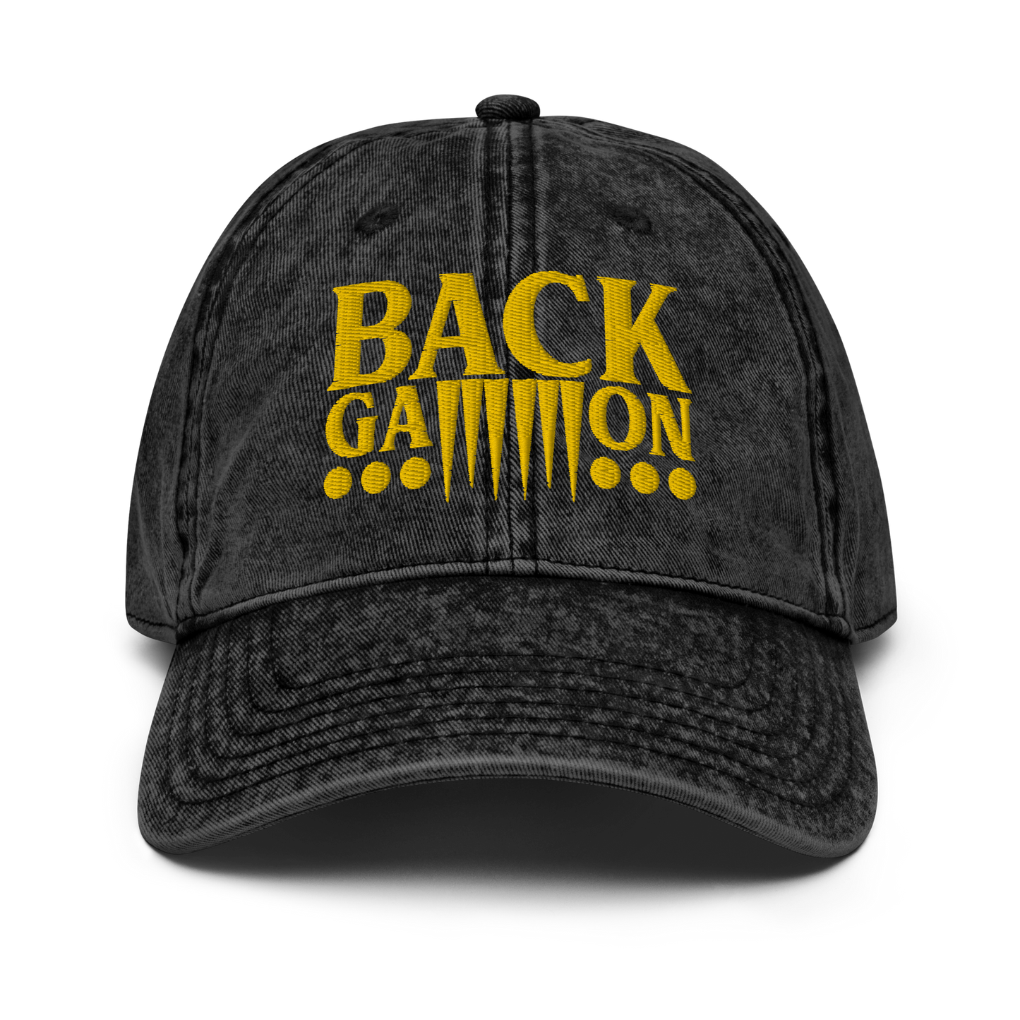 Backgammon Vintage Cotton Twill Hat (yellow embroidery)