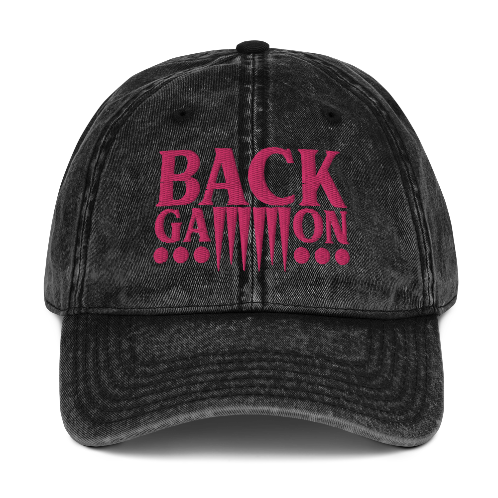 Backgammon Vintage Cotton Twill Hat (pink embroidery