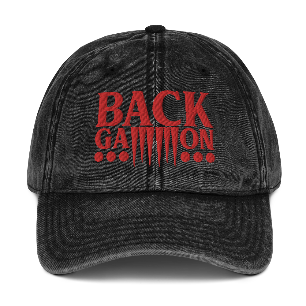 Backgammon Vintage Cotton Twill Hat (red embroidery)