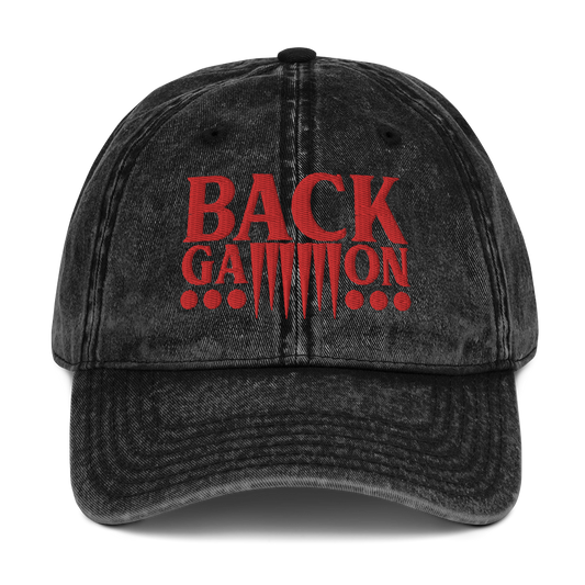 Backgammon Vintage Cotton Twill Hat (red embroidery)