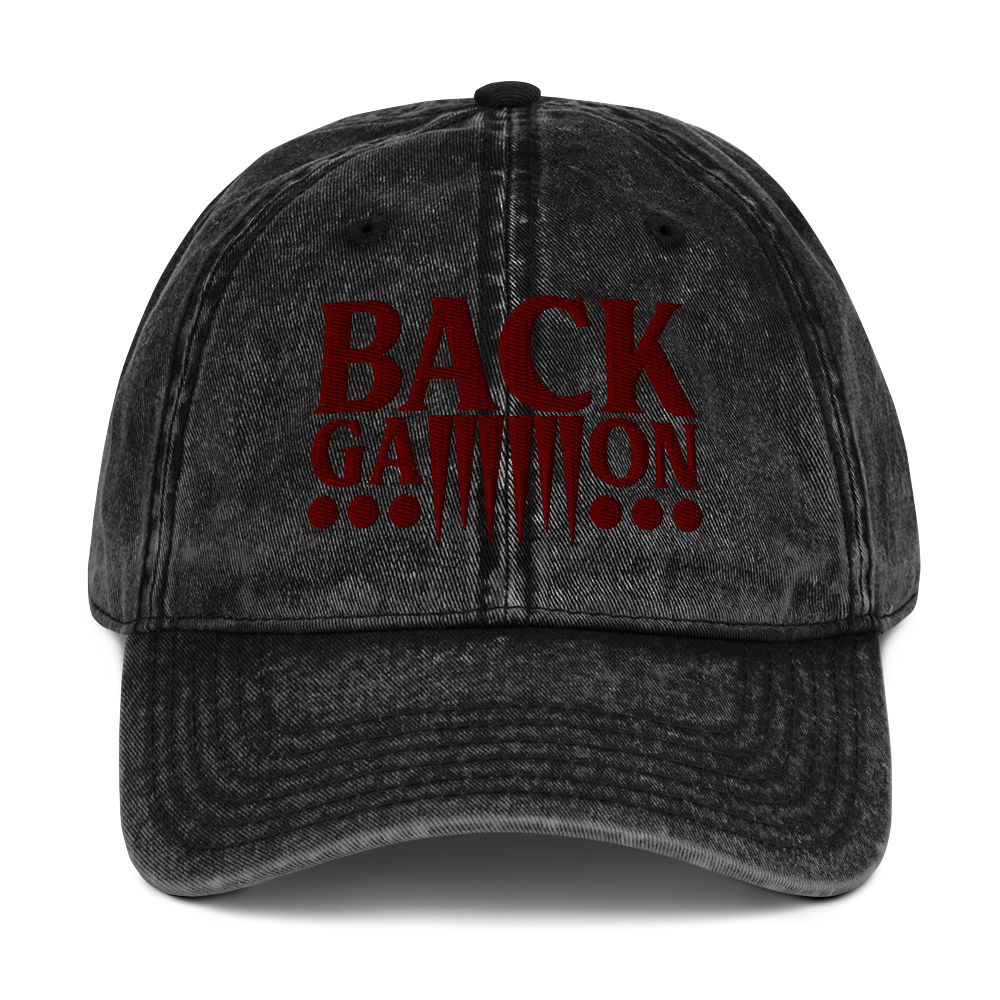 Backgammon Vintage Cotton Twill Hat (maroon embroidery)